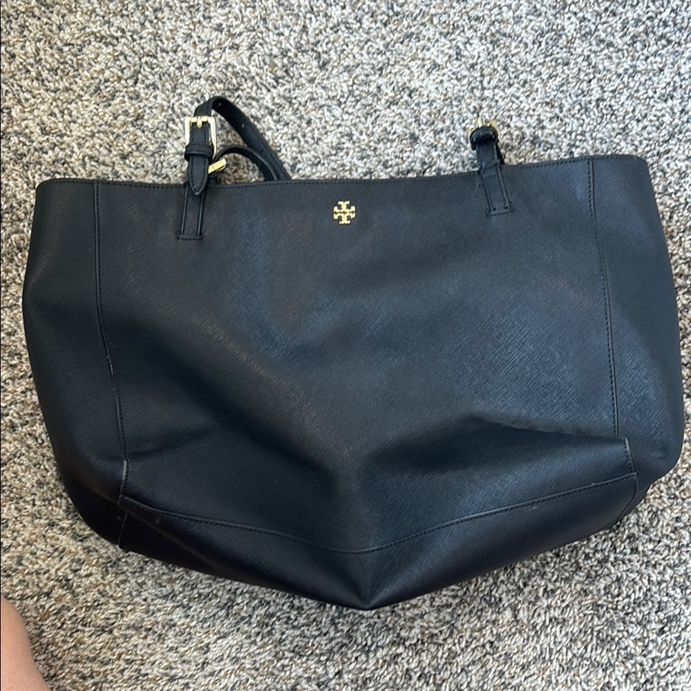 Tory Burch Black Tote with Gold Accents